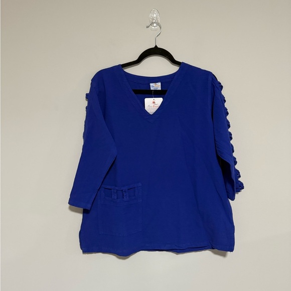 Sea Breeze of California Royal Blue Cotton Top and Pants Set Size Medium NWT - Picture 12 of 13